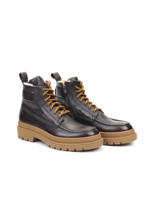 SCHNUERSTIEFELETTE MIT FELL FU0692A