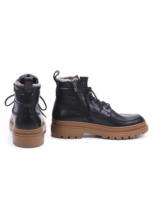 SCHNUERSTIEFELETTE MIT FELL FU0692A